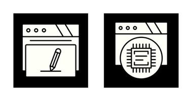 Edit and Cpu Icon Icon vector