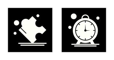 Puzzle and Stop Watch Icon vector