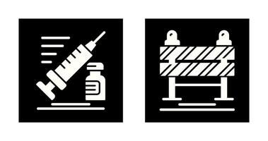 Syringe and Road Blockade Icon vector