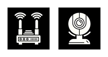 Router and Web Cam Icon vector