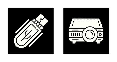 Usb Drive and Projector Icon vector