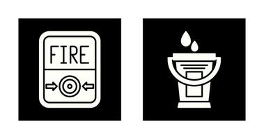 Fire Button and Water Bucket Icon vector