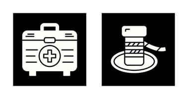 First Aid Kit and Bollard Icon vector