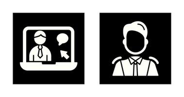 Online Job and Manager Icon vector