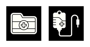 Folder and Blood Bag Icon vector