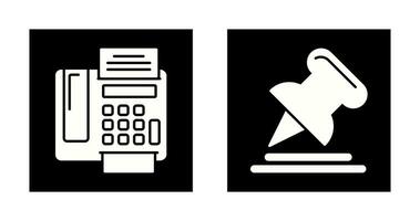 Fax Machine and Pin Icon vector