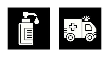 Hand Soap and Ambulance Icon vector