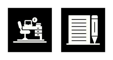 Office Desk and Note Icon vector