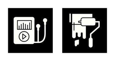 Music Player and Painting Icon vector