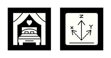 cama y eje icono vector