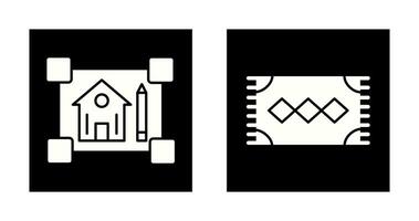 blueprint and rug Icon vector