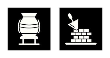 vase and brickwall Icon vector