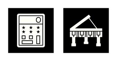 Grand Piano and Calculator Icon vector