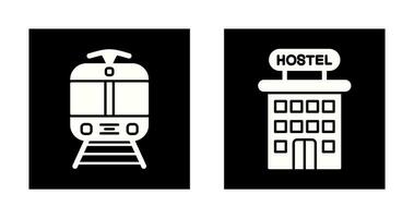 Tram and Hostel Icon vector