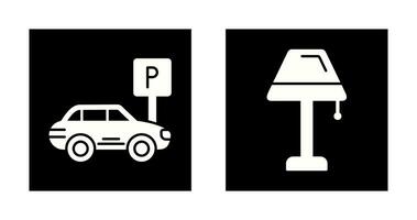 Parking and Lamp Icon vector