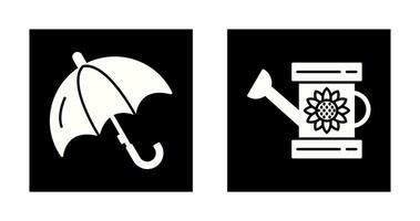 Umbrella and Watering  Icon vector