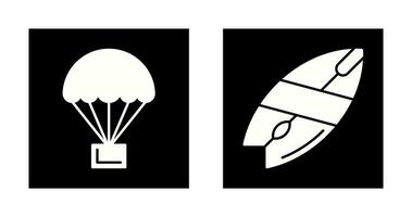 Parachute and Surfboard Icon vector