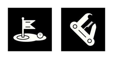 Golf and Swiss Army Knife Icon vector