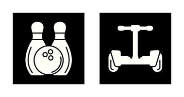 Bowling and Hoverboard Icon vector