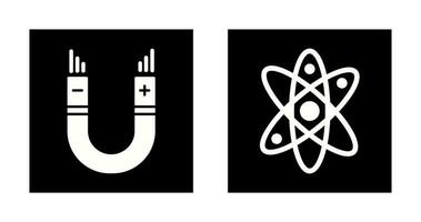 Atom and Magnet,attraction Icon vector