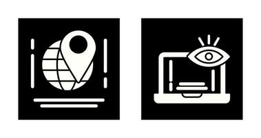 Map and Monitoring Icon vector