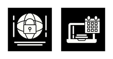 Internet Security and Calendar Icon vector