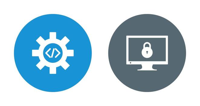código mejoramiento y cerrado acceso icono vector