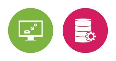 digital márketing y base de datos administración icono vector