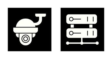 Security Camera and Server Icon vector