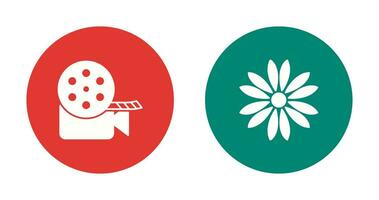 video reel and flower Icon vector