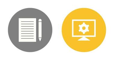 write feedback and computer settings Icon vector