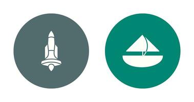 Rocket and Small Yacht Icon vector