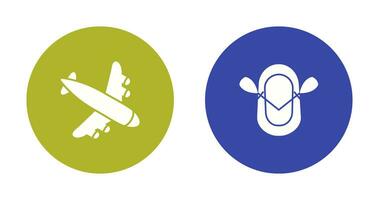 Landing Airplane and Dinghy Icon vector