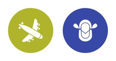 Landing Airplane and Dinghy Icon vector