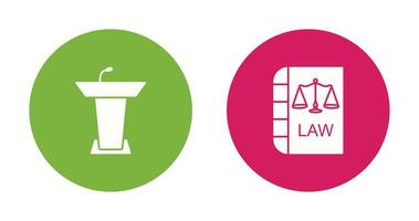 Podium and Law Icon vector