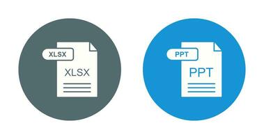 XLSX and PPT Icon vector