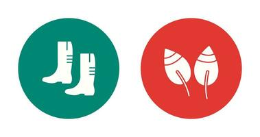 Gardening Boots and Leaves Icon vector