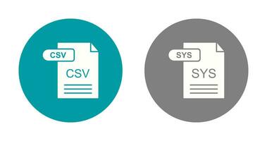 CSV and SYS Icon vector