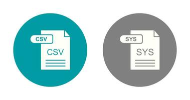 CSV and SYS Icon vector