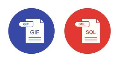 GIF and SQL Icon vector