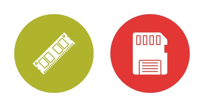 Ram and Memory Card Icon vector