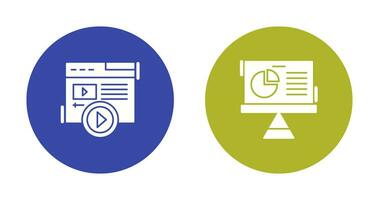 Video Content and Pie Chart Icon vector