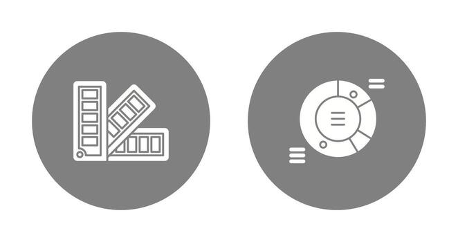 Pie Chart and Pantone Icon vector