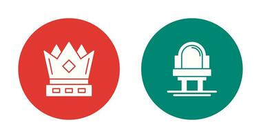 Crown and Mirror Icon vector