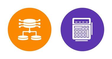 estructurado datos y calculadora icono vector