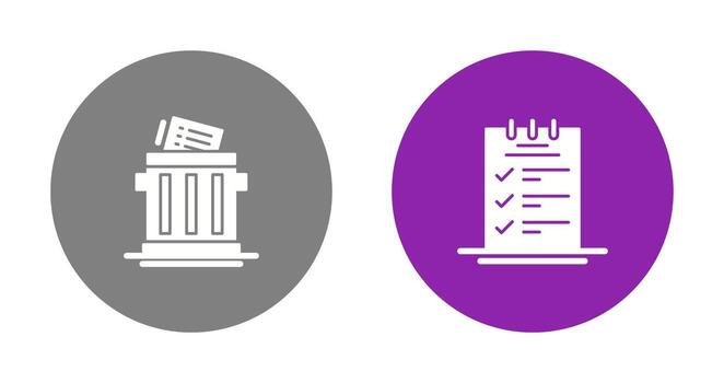 Trash List and Booking CheckList Icon vector