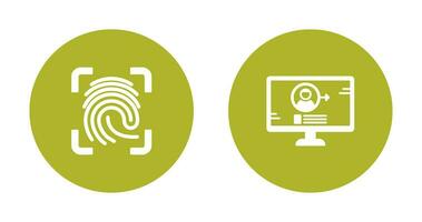 Log and Finger Print Icon vector
