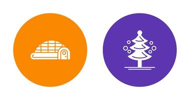 Igloo and Pine Tree Icon vector