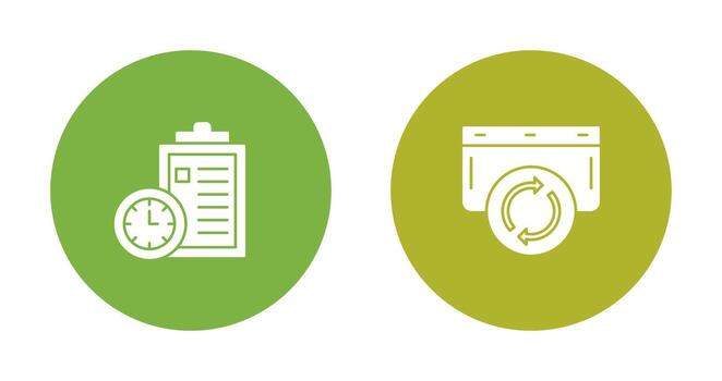 Time Management and Refresh Icon vector