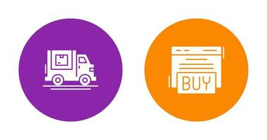 Delivery Truck and Buy Icon vector